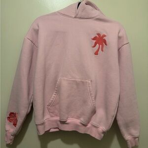 Pink Palm Puff Hoodie
